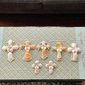 Seashell Cross Wall Decor Set